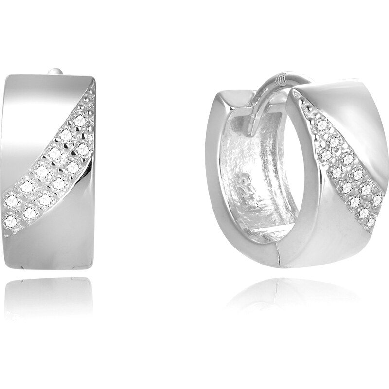 Beneto Pôvabné strieborné kruhové náušnice AGUC2674 66579134