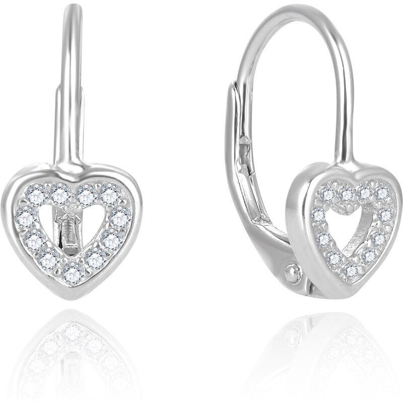 Beneto Nežné srdiečkové strieborné náušnice AGUC2667D 66584625