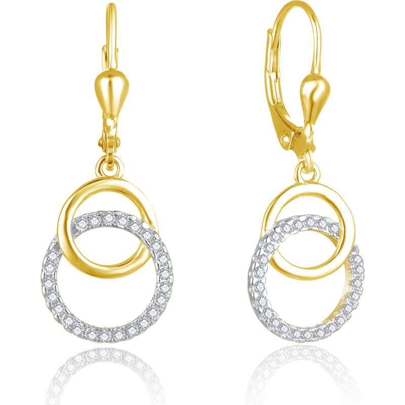 Beneto Štýlové pozlátené náušnice so zirkónmi AGUC2707-RHG 66592596