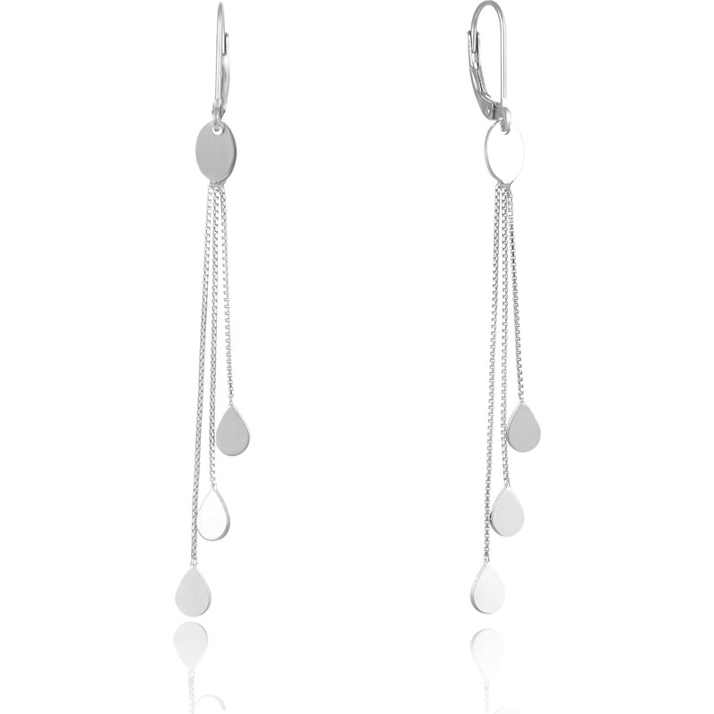 Beneto Dizajnové strieborné dlhé náušnice AGUC2702 66592210