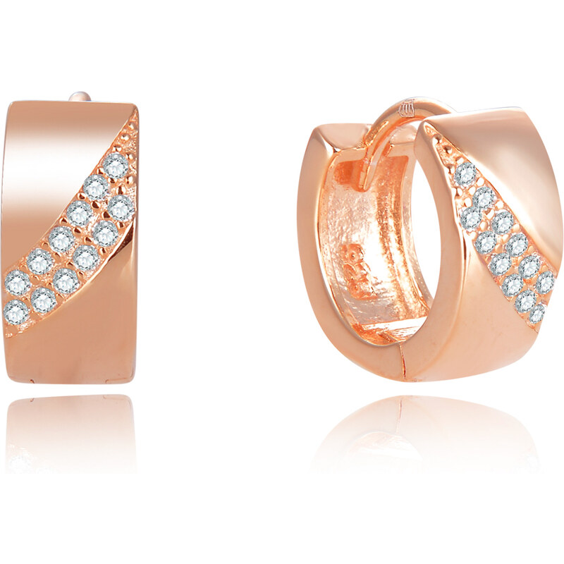 Beneto Pôvabné bronzové kruhové náušnice AGUC2674-ROSE 66586055