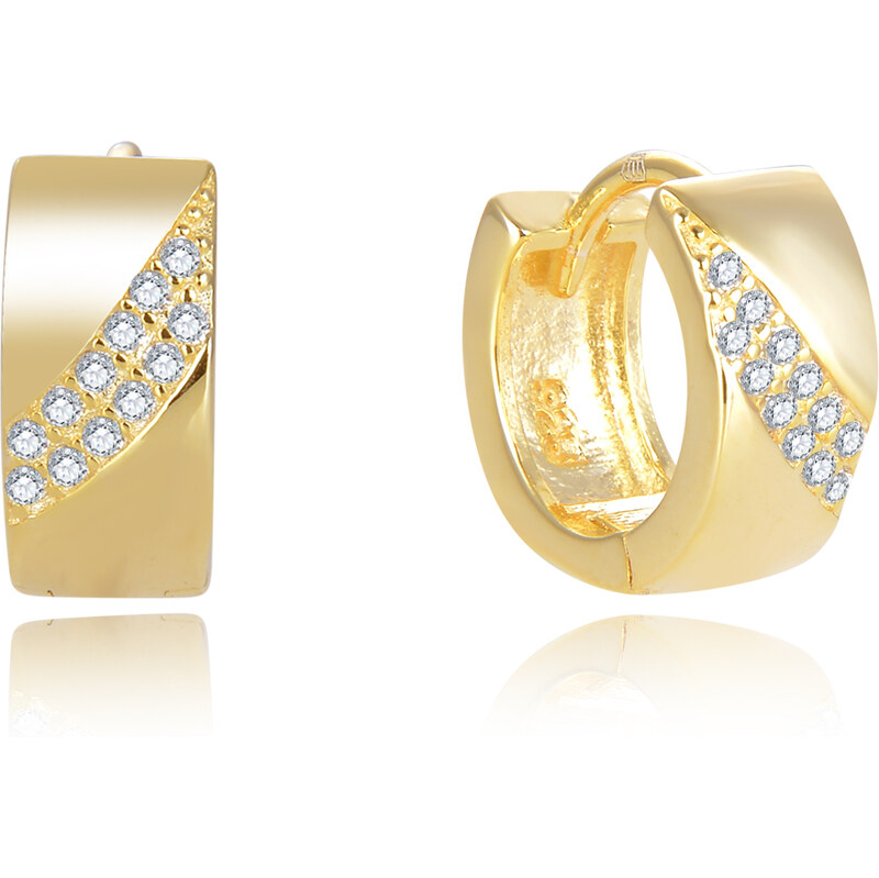 Beneto Pôvabné pozlátené kruhové náušnice AGUC2674-GOLD 66583215