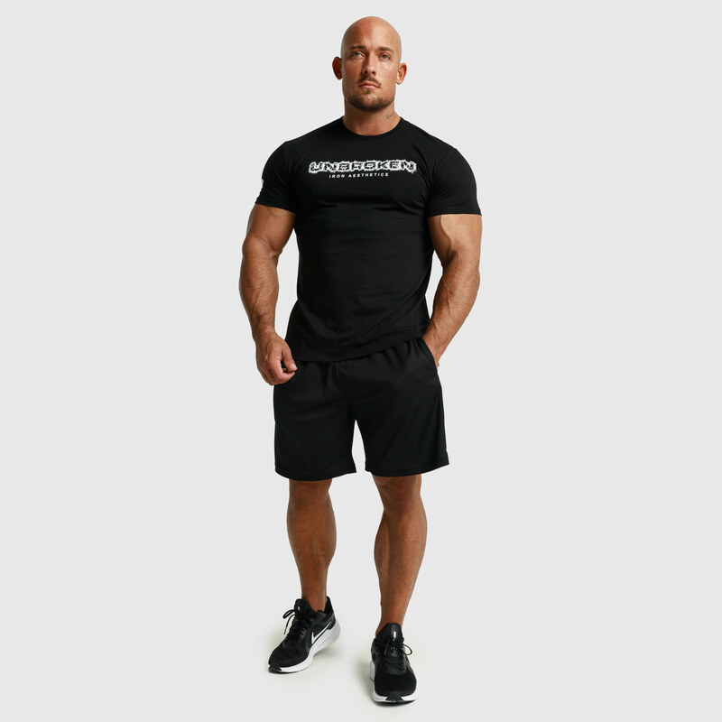 Pánske fitness tričko Iron Aesthetics Unbroken, čierne