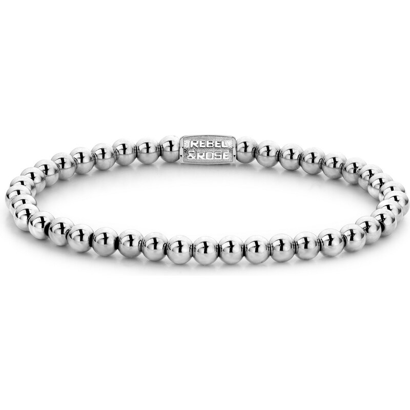 Dámsky guličkový náramok Rebel & Rose, strieborný lesk, 4 mm 64843724