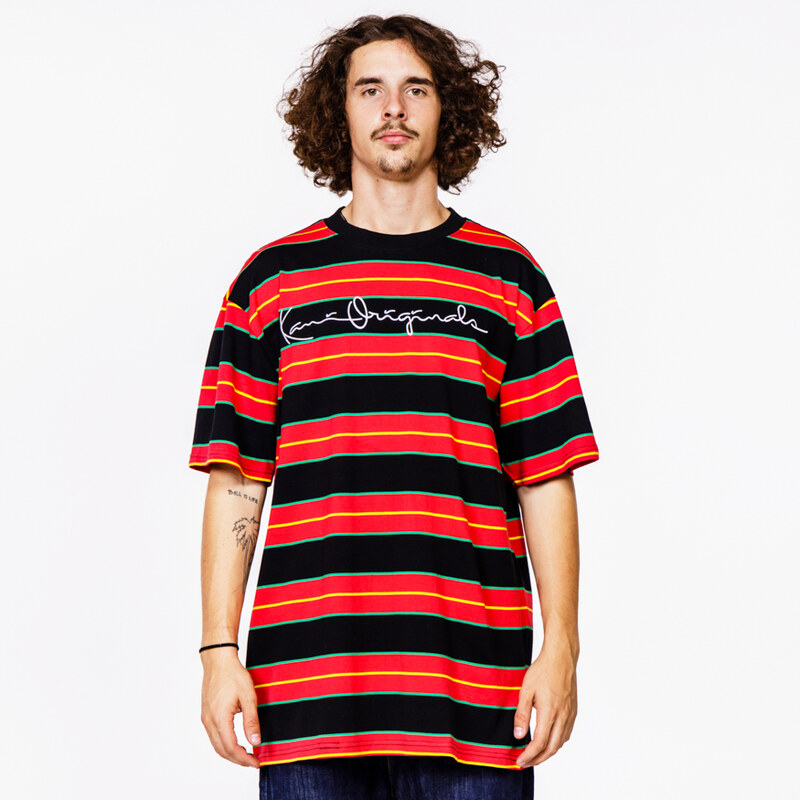 Karl Kani Originals Stripe Tee Red / Black / Green - Pánske - Tričko 66355660