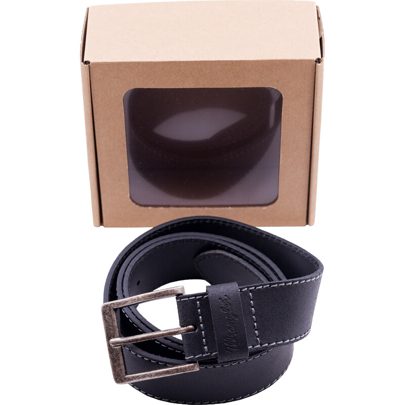 Opasok WRANGLER W0081US01 BLACK BASIC STITCHED BELT 23586679