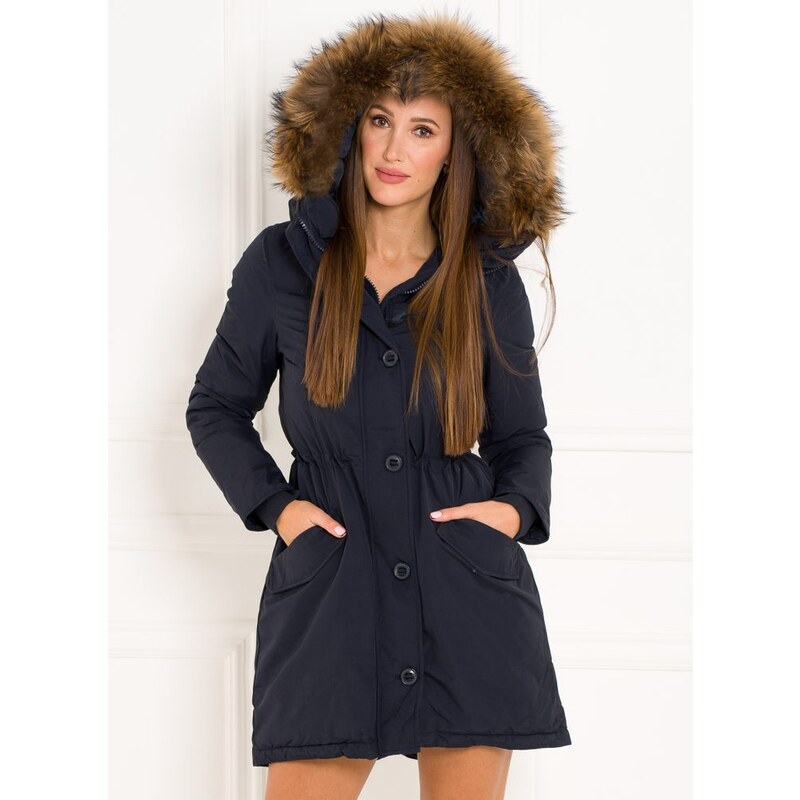 Due Linee Dámska zimná balónová bunda s vreckami tmavo modrá 27542002