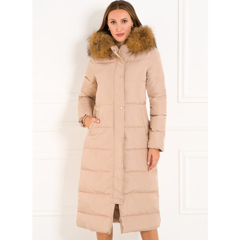 Due Linee Dámska exkluzívna zimná bunda s pravým medvedíkom čistý 27542035