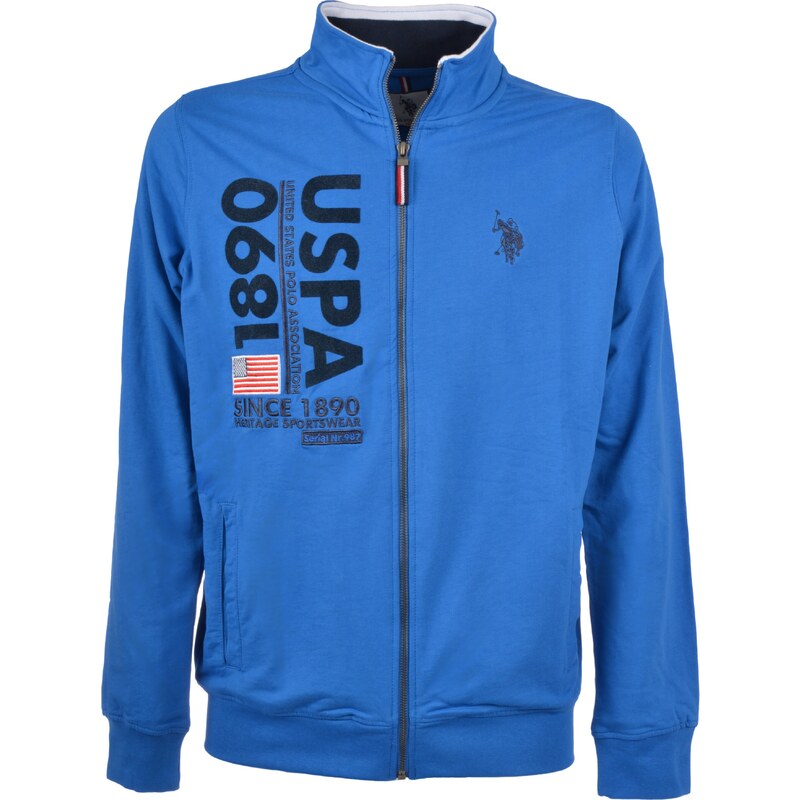 U.S. POLO ASSN. Tepláková bunda kráľovská modrá / čierna 67101599