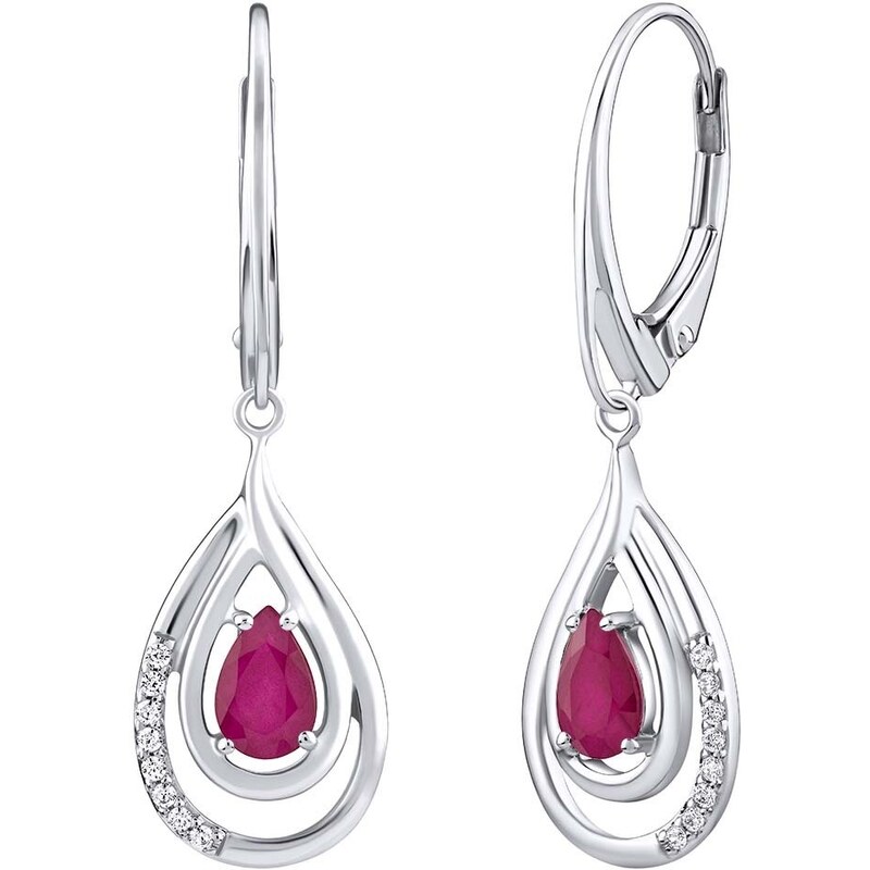 Silvego Luxusné strieborné náušnice s rubíny a zirkónmi FWE10130R 66584893