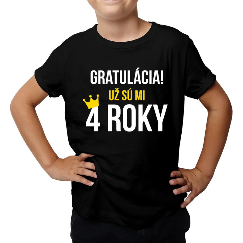 E-shop Garibald Gratulácia! Už sú mi štyri štyri roky - detské tričko s