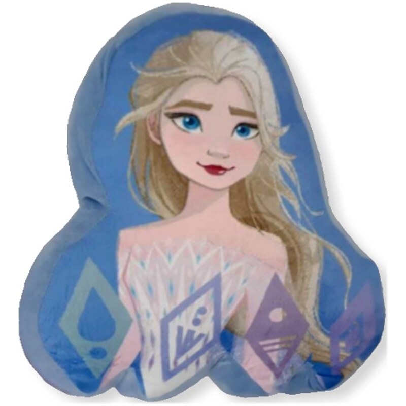 Setino Tvarovaný 3D vankúš Ľadové kráľovstvo II - Frozen II - motív Elsa - 36 x 32 cm