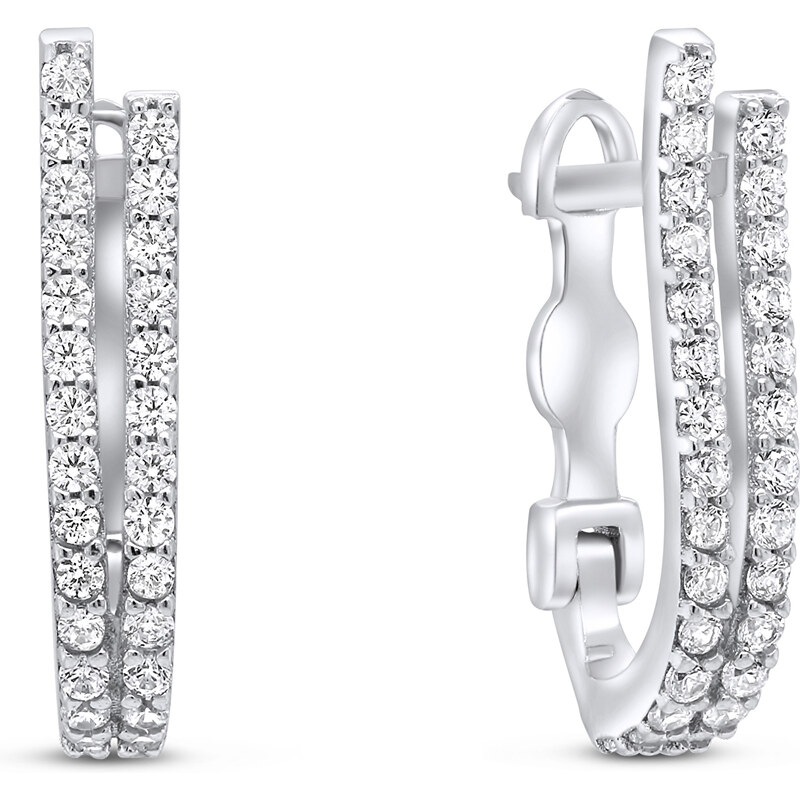 Brilio Silver Elegantné strieborné náušnice so zirkónmi EA133W 66578501