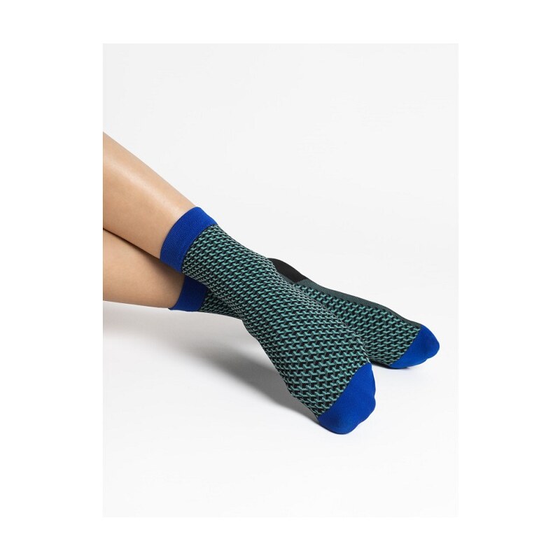 Dámske silonkové ponožky FiORE OP-ART 40 DEN UNI, Sea green