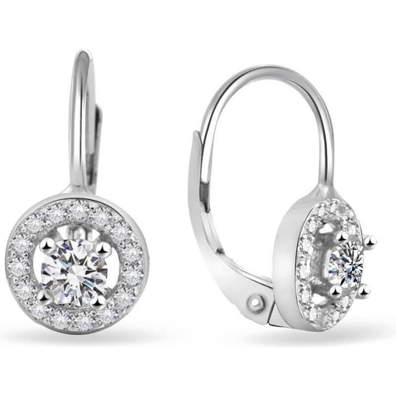 Beneto Strieborné trblietavé náušnice so zirkónmi AGUC2700 66587276