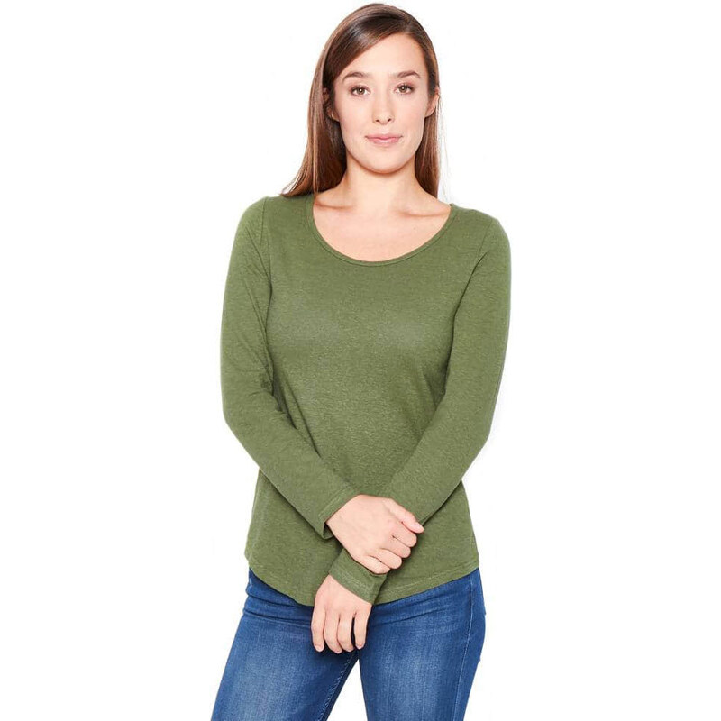 Glara Dámske konopné tričko s dlhým rukávom 27621945