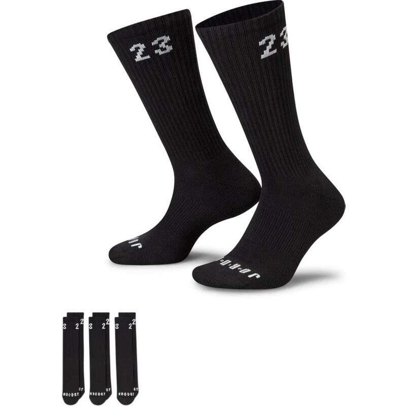 Jordan Essentials 3 Pack Crew Black Socks - Unisex - Ponožky Jordan - 66355655