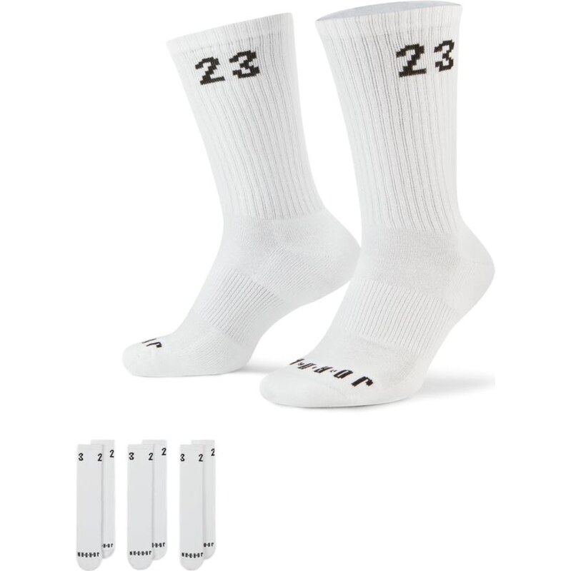 Jordan Essentials 3 Pack Crew White Socks - Unisex - Ponožky Jordan - 66355657