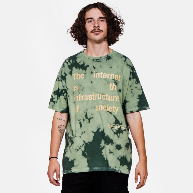 Pleasures Internet Dyed Shirt Green - Pánske - Tričko Pleasures - 66355662