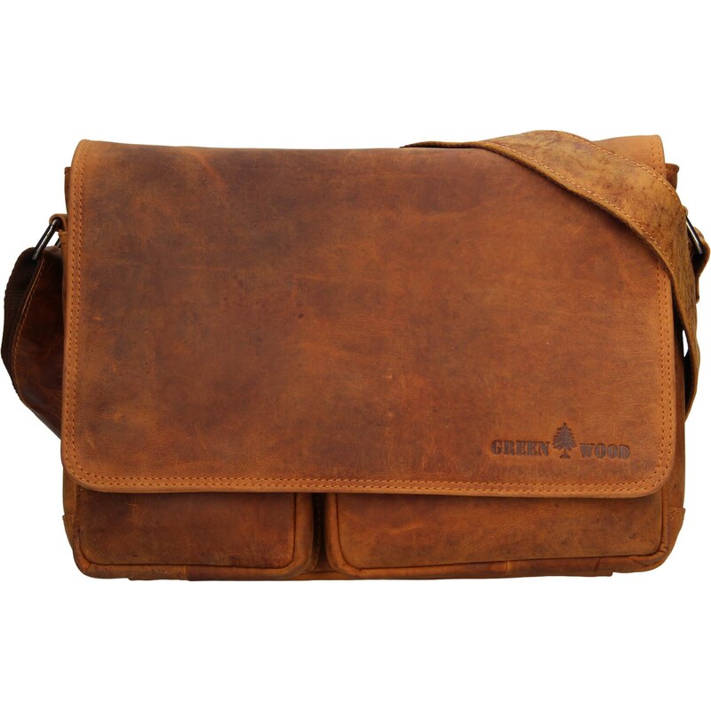 Pánska kožená taška cez rameno Greenwood Josh - svetlo hnedá 27654291