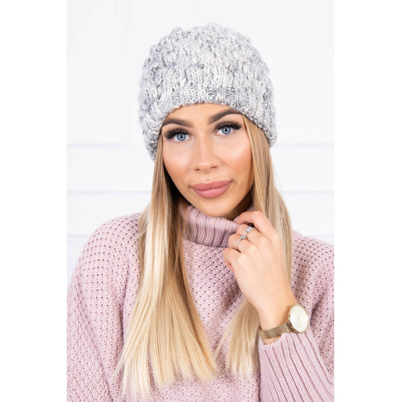 MladaModa Dámska čiapka K156 svetlá šedá 66853411