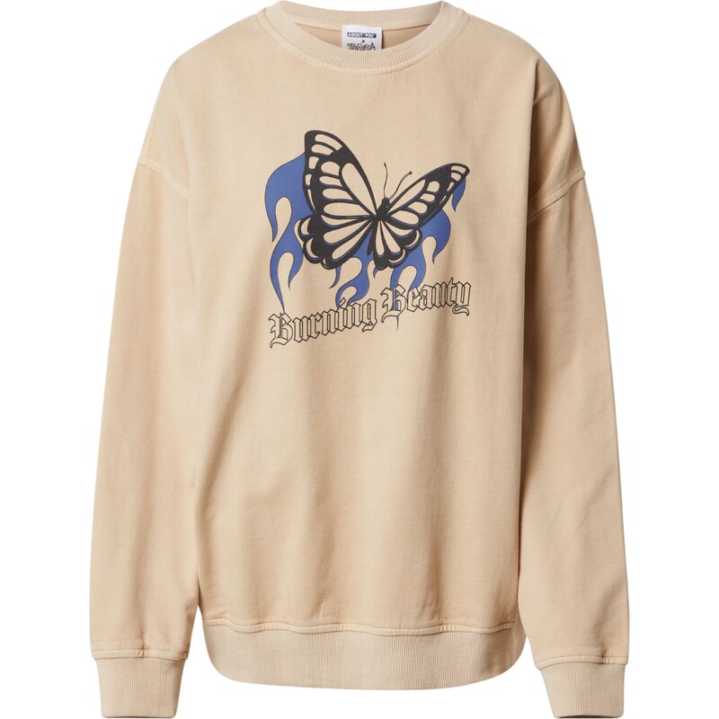 ABOUT YOU x Sharlota Mikina Franca béžová / modrá / čierna 63209192