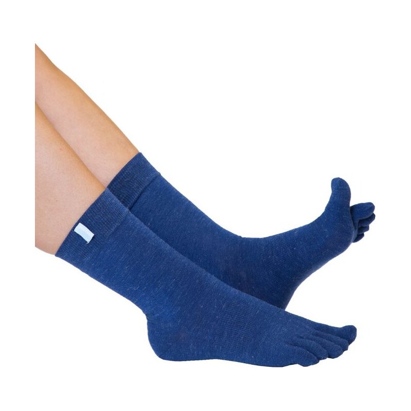WOOL luxusné vlnené prstové ponožky ToeToe Modrá L 1 pár 27781853