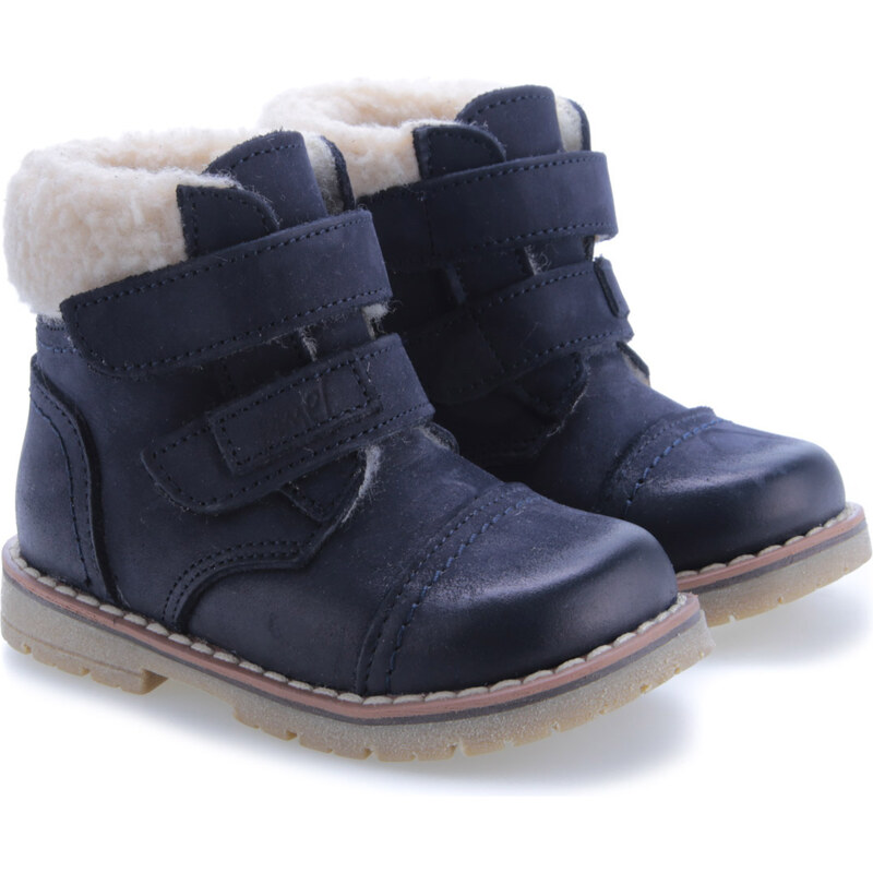 Detské zimné kožené topánky s membránou a ovčou vlnou Emel EV2447C-5 46771595