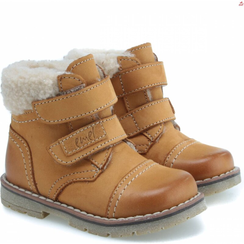 Detské zimné kožené topánky s membránou a ovčou vlnou Emel EV 2448C-3 46771256