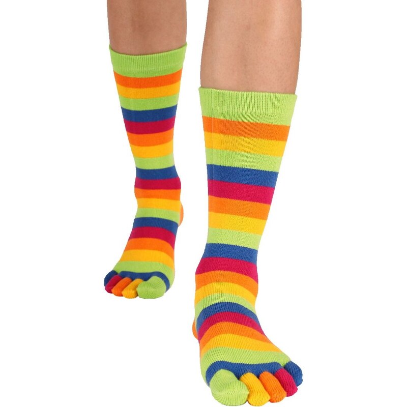 STRIPY prstové pruhované ponožky ToeToe Sv. zelená UNI 1 pár 29263132