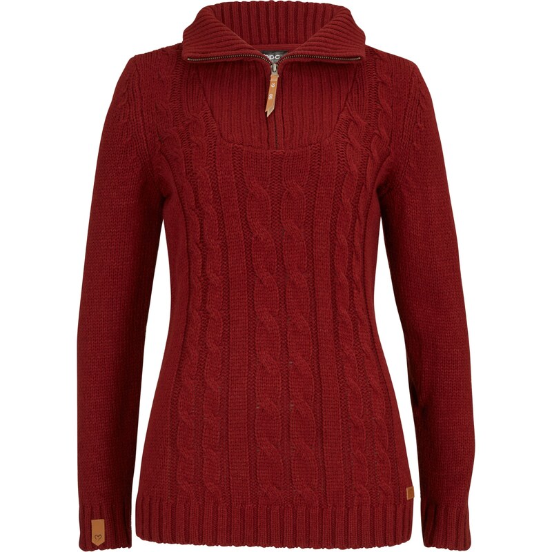 bonprix Pulóver s osmičkovým vzorom, farba červená 44791234