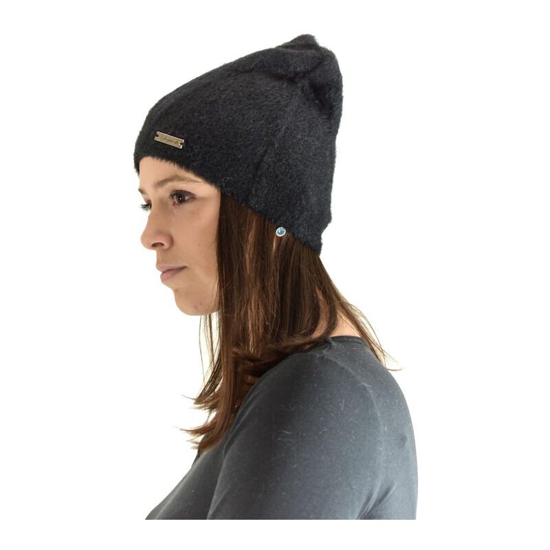 JOHN-C Čierna vlnená čiapka ALPAKA 27730287