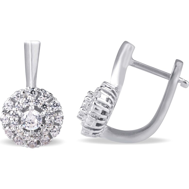 Beneto Trblietavé strieborné náušnice s čírymi zirkónmi AGUC2263 66578330