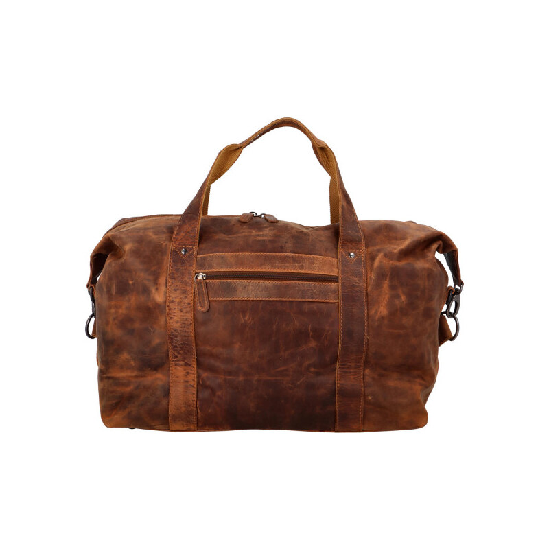 Green Wood Luxusná cestovná kožená taška Greenwood travel Joel, svetlo 67353201