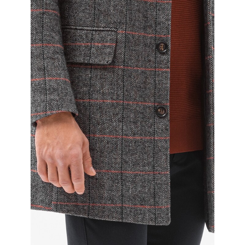 Ombre Clothing Pánsky kabát - čierna C500