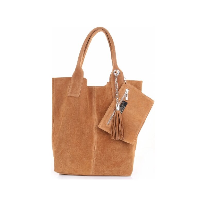 Kožené kabelka shopper bag Genuine Leather ryšavá 801 65619042