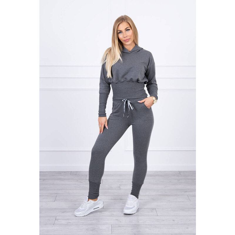 MladaModa Tepláková súprava s kapucňou a širokým pásom model 9323 27757397