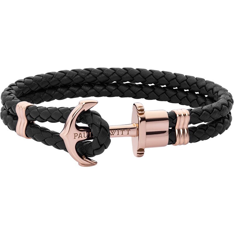 Paul Hewitt Anchor leather black rose gold