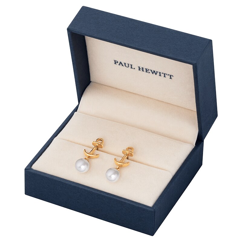 Paul Hewitt Earring Anchor Pearl Gold Pearl