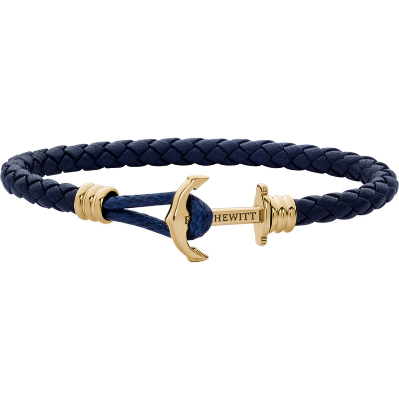 Paul Hewitt Anchor Leather Lite Navy Blue Gold