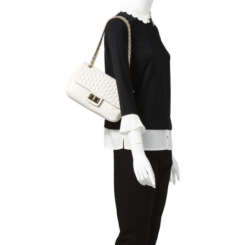 Karl Lagerfeld Paris Agyness Large Shoulder Bag Winter White