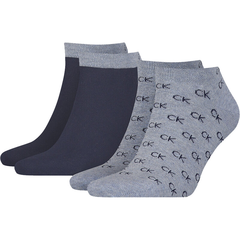 CALVIN KLEIN - 2PACK Eduardo denim členkové ponožky s logom CK 27768989