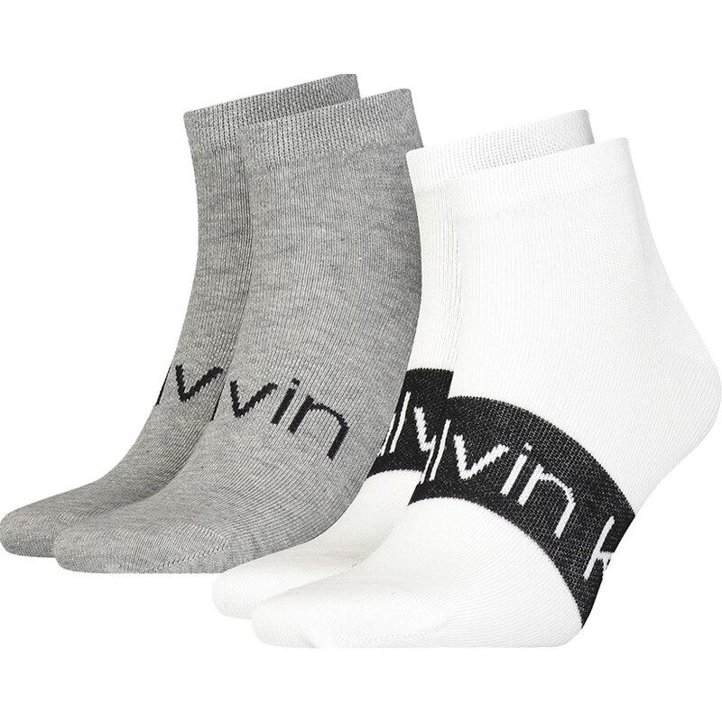 CALVIN KLEIN - 2PACK Intense power biele členkové ponožky 31259261