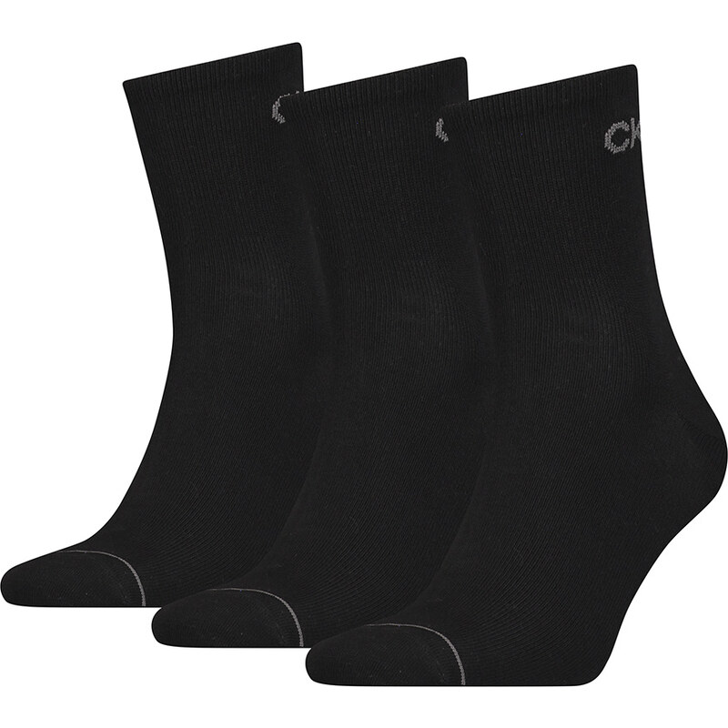 CALVIN KLEIN - 3PACK CK Nick čierne quarter ponožky s logom 27768973