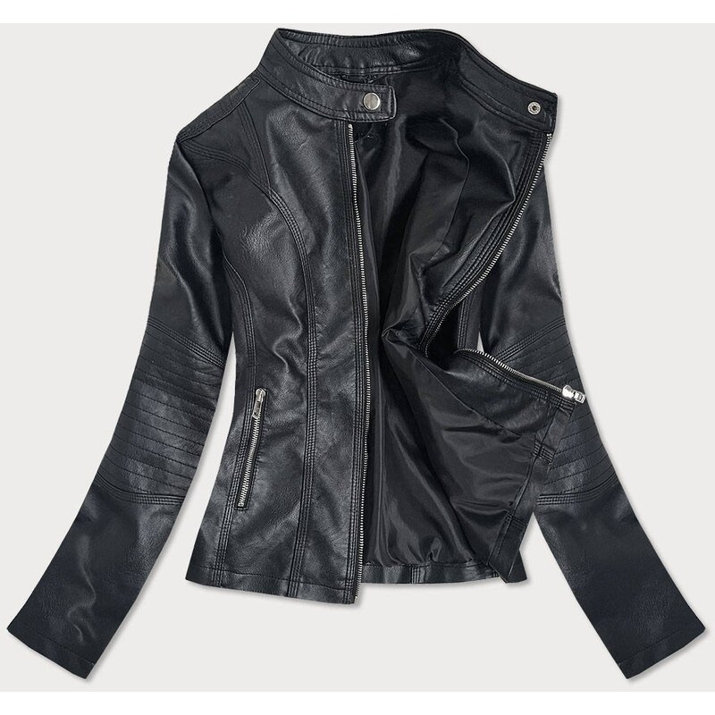 SWEST Čierna bunda ramoneska so stojačikom (B0110) 49736471