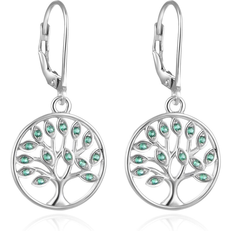 Beneto Elegantné strieborné náušnice so zirkónmi Strom života AGUC917L 66586868