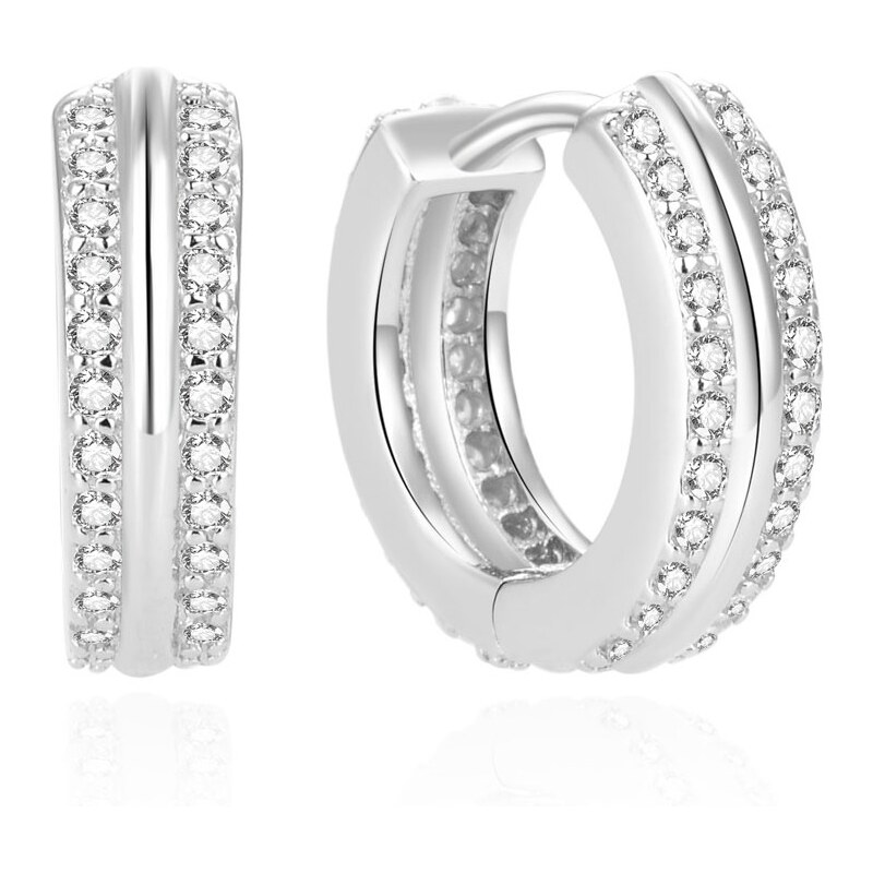 Beneto Strieborné kruhové náušnice so zirkónmi AGUC2378L 66582182