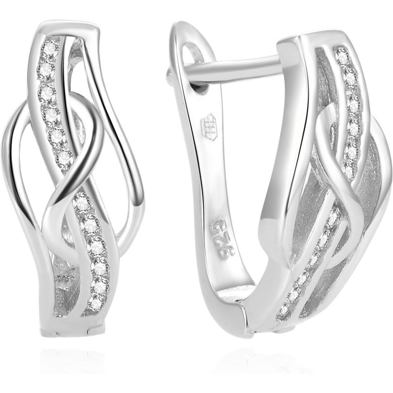 Beneto Elegantné strieborné náušnice so zirkónmi AGUC1277L 66582227