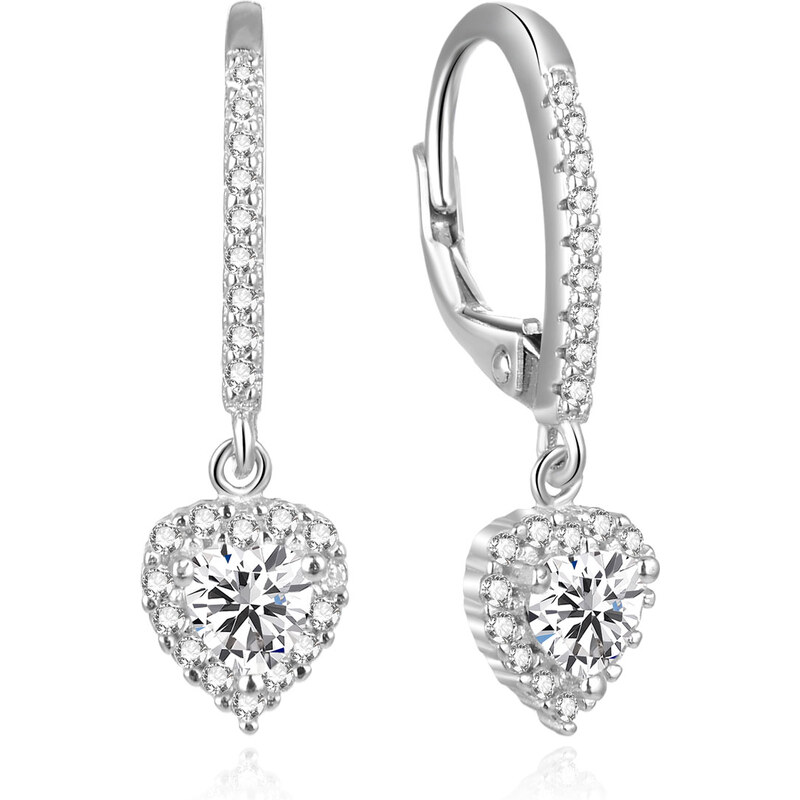 Beneto Romantické srdiečkové strieborné náušnice AGUC2584L 66592084