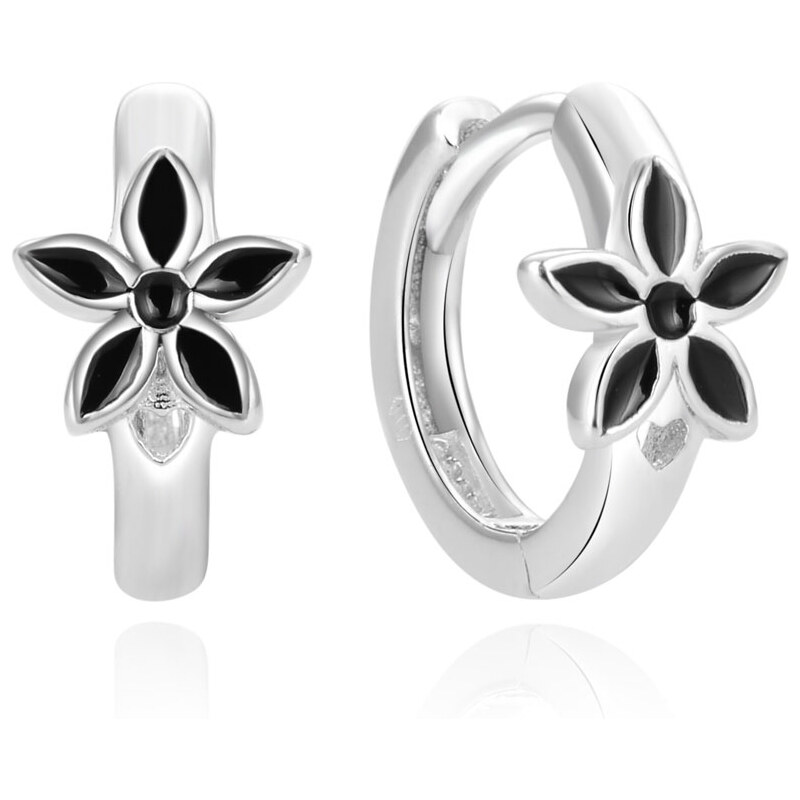 Beneto Hravé kruhové náušnice kytičky AGUC856L 66578187